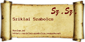 Sziklai Szabolcs névjegykártya