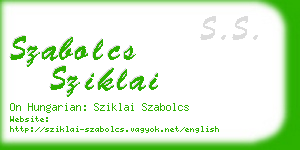 szabolcs sziklai business card